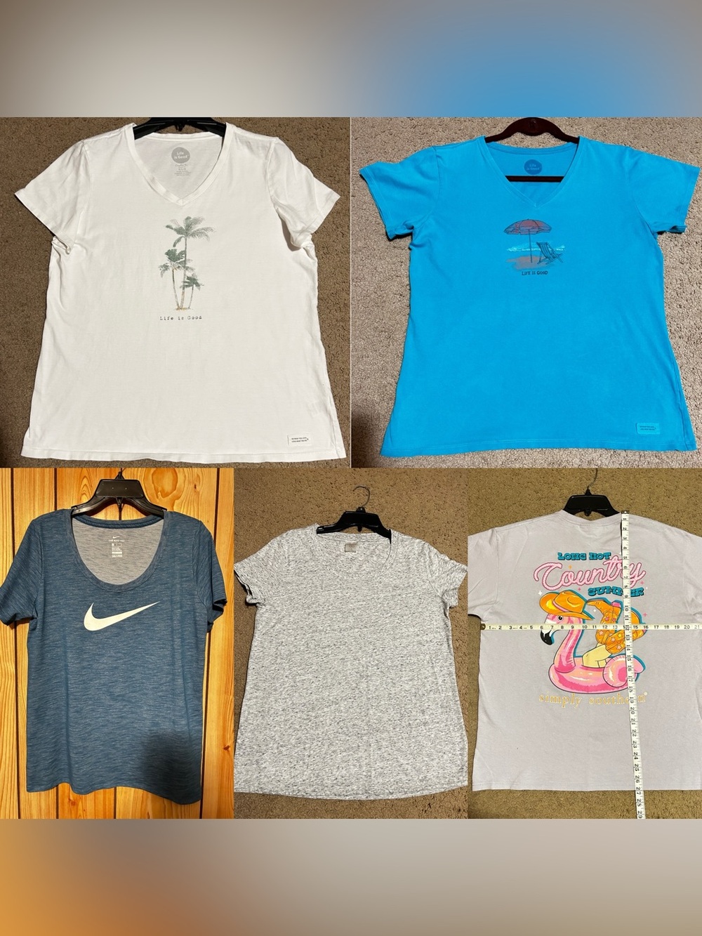 Lot Women’s Tops Blouse Cotton Polyester Size L Set Of 5PC